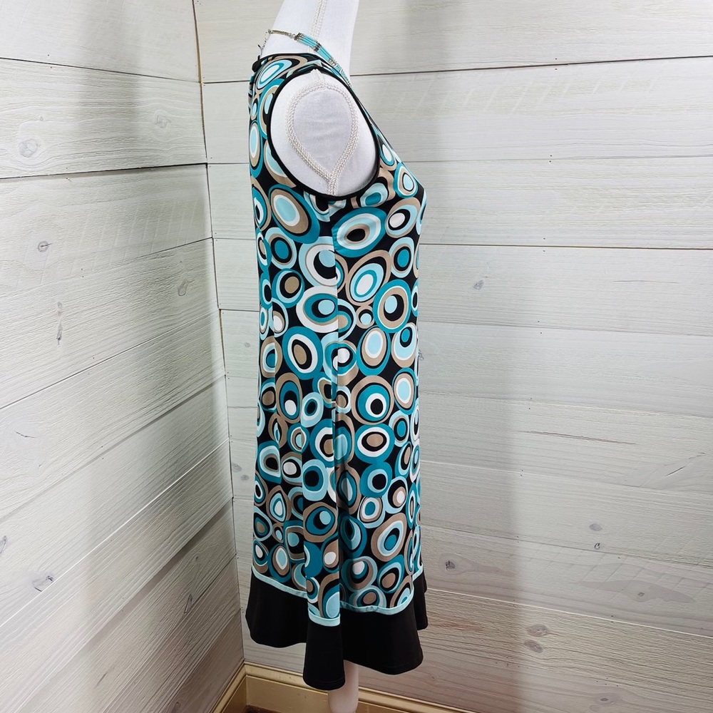 Dressbarn Retro Look Bold Circle Print Dress 6 FREE SHIP - Picture 2 of 5